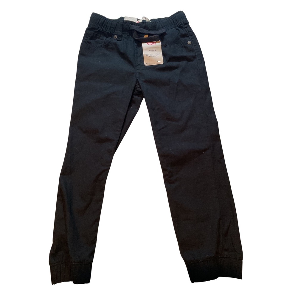 Levi's Toddler Jogger Pants Black Adjustable Waistband Elastic Cuff Size 6 Reg